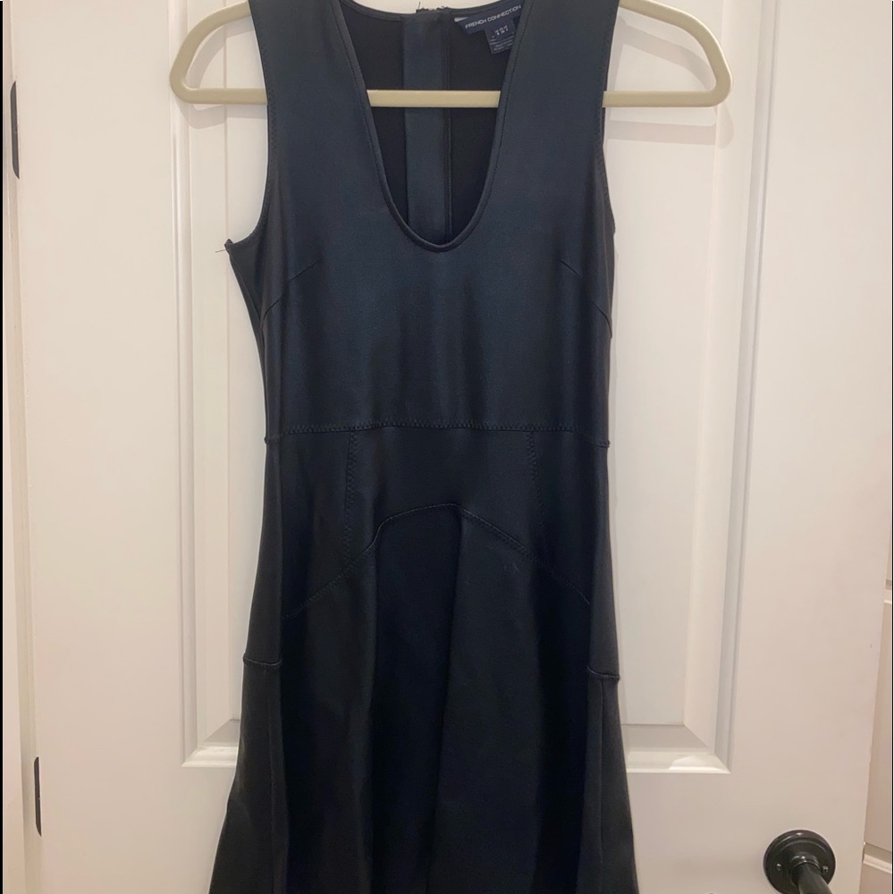 French Connection Black Leather Dress